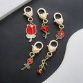 Five-Piece Red Rose and Heart Lobster Clasp Charm Assortment view 3