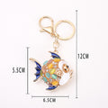 Openwork Goldfish Keychains Cat Eye Stones Rhinestones 3 Colors view 5