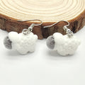 Flocked Mini Animal Dangle Earrings Silver Hooks 7 Styles view 6