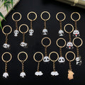 Cartoon Panda Enamel Chain Keychains in 8 Playful Poses view 3