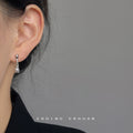 Silver Liquid Metal Drop Earrings White Pearl Cup Dangle view 2