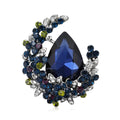 Teardrop Center Crystal Cluster Brooch in Three Colorways view 8