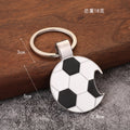 Soccer Ball Bottle Opener Keychain in Black, Red, and Blue view 2