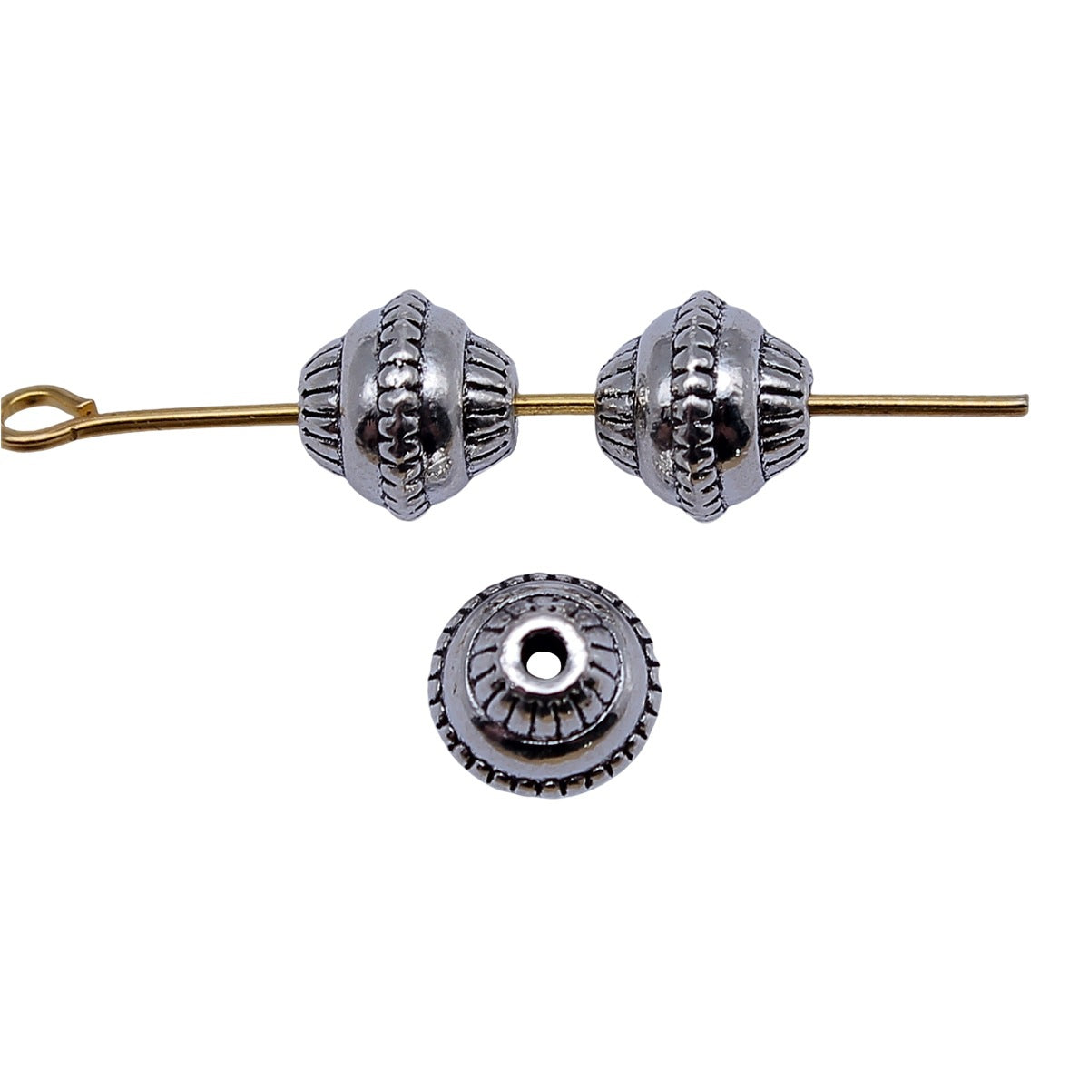 7.8x7.8x7.2mm 1.05g Antique Silver Zinc Alloy Round Small Hole Spacer Beads for DIY Bracelet Jewelry Making