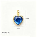 Gold Tone Chain Necklaces With Colorful Heart Birthstone Pendants view 9