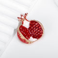 Red White Pomegranate Enamel Metal Brooch Pin for Jackets and Lapels view 5