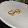 Rhinestone Wide Teardrop Huggie Earrings Fashion Jewelry view 7