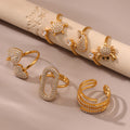 Zircon Pave Open Rings Hearts Animals Oval Multi-Band Size 7 view 3