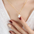 Gold Tone Shell Rabbit Pendant Necklace Chain 40 Plus 5cm view 4