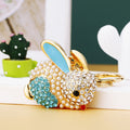 Pearl Accent Jeweled Rabbit Keychains in Four Colors with Fortune Loops view 7