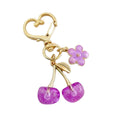Glitter Resin Cherry Charm With Enamel Flower Accent view 5