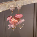 Floral Statement Earrings in Nine Soft Color Designs view 9