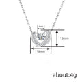 Winged Heart Crystal Pendant Necklace in Silver Tone view 4