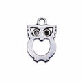 Openwork Owl Pendant Charm in Antique Silver and Metal Metal view 3