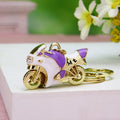 Enamel Motorcycle Keychains with Braided and Bare Wrist Loops view 9