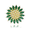 Sunflower Crystal Enamel Two Designs Metal Brooch Pin view 1