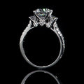 Silver Three Stone Clear Round CZ Pave Band Ring Metal view 3