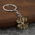 Four Leaf Clover Good Luck Metal Keychain in Three Finishes view 3