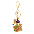 Colorful Fairy Castle Rhinestone Keychain With Lobster Clasp view 5