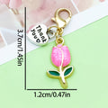 Thank You Heart And Tulip Metal Charm With Lobster Clasp, 6 Colors view 11