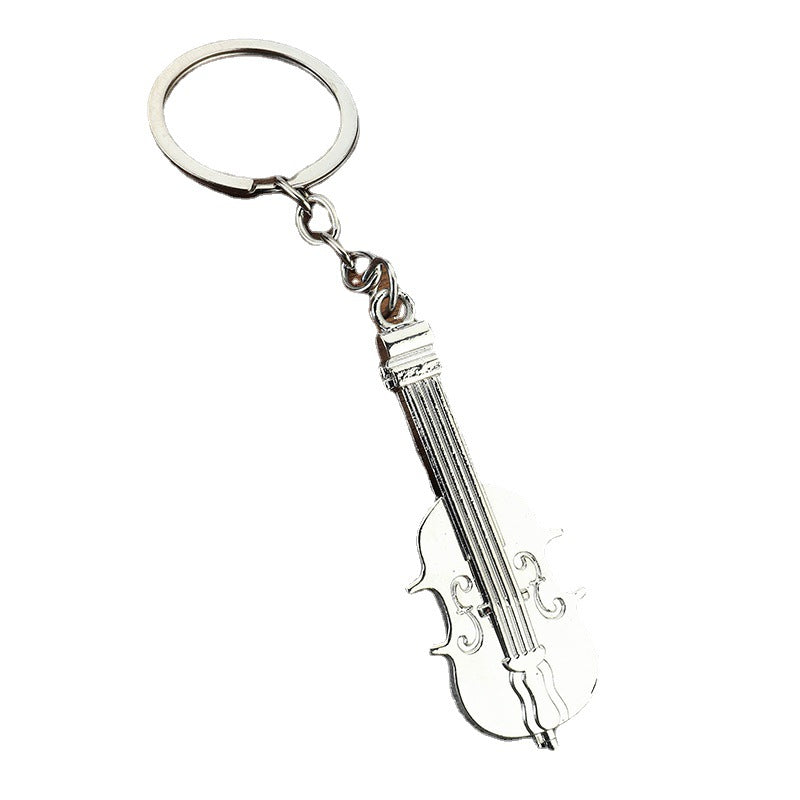 Creative Guitar Zinc Alloy Music Instrument Keychain Gift Pendant