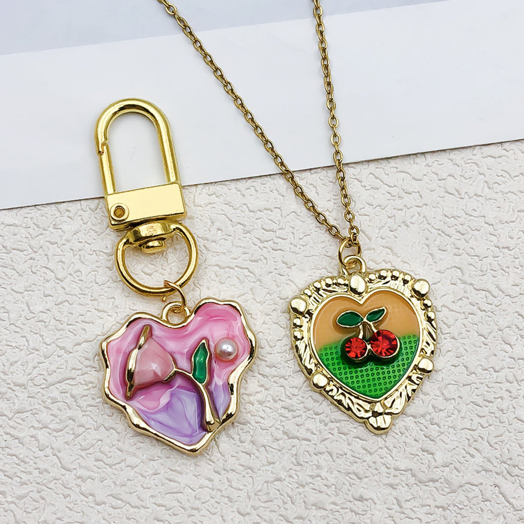 Vintage Enamel Zinc Alloy French Flower Charm Pendant for DIY Earrings Necklace Jewelry