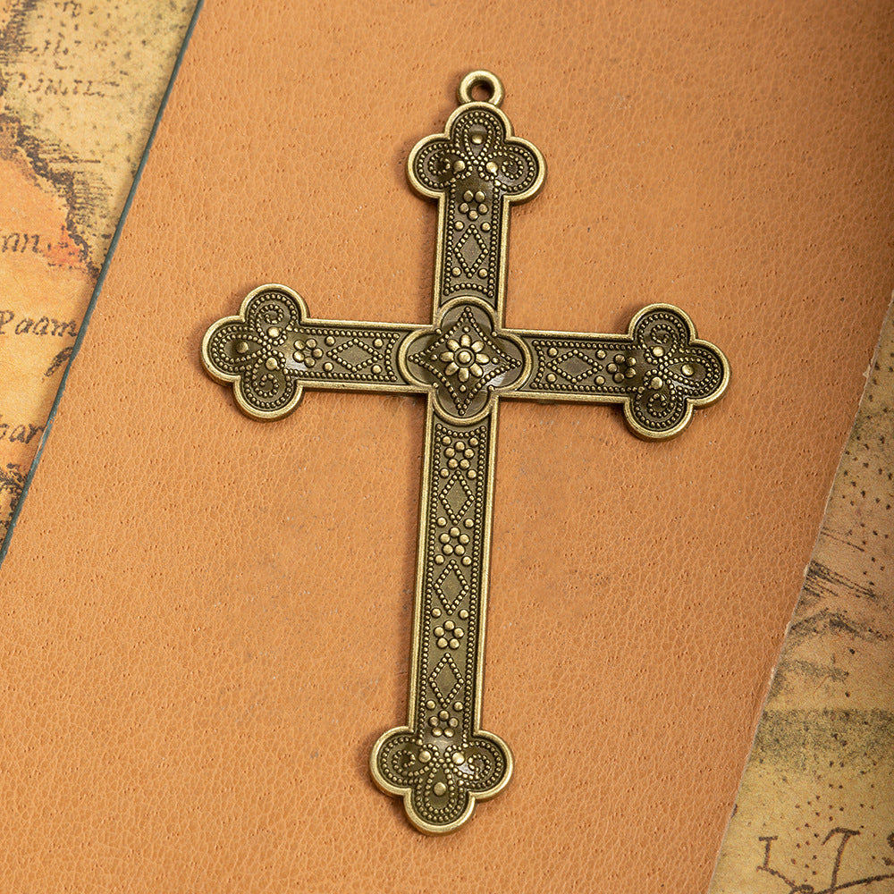 80x54mm Vintage Ornate Cross Charm Pendant