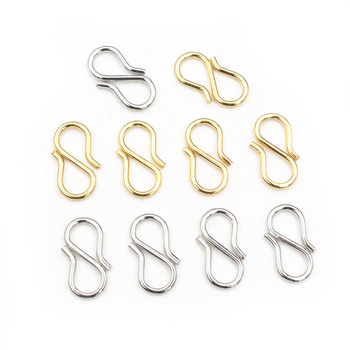 Stainless Steel S-Hook Jewelry Connectors in Silver and Gold Tone