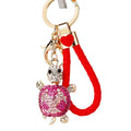 Jeweled Turtle Braided Wrist Strap Keychains in Four Pictured Colors view 5