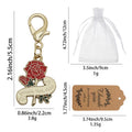 Red Rose Thank You Mom Enamel Keychain Gold Clasp Metal Charm view 2