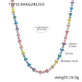 Triangle Clover Zircon Link Necklace Multicolor Clear Styles view 9