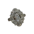 Silver Marquise Center Crystal Pear Halo Cluster Ring view 5