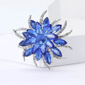 Layered Crystal Flower Brooch With Faceted Crystals And Polished Metal Details view 2