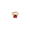 Red Crystal Single Ear Cuffs in Gold and Silver Tones view 5