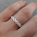 White Gold Tone Twisted Round Crystal Cluster Band Ring Sizes 6-10 view 1