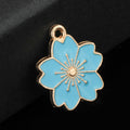 Enamel Cherry Blossom Flower Charm Pendant Seven Colors view 3