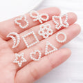 Ten-Shape Ivory Faux Pearl Open-Frame Cabochon Component Collection view 3