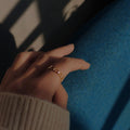 Gold Open Heart And Baguette CZ Adjustable Band Ring view 4