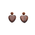 Four Wood Look Geometric Statement Dangle Earrings view 5