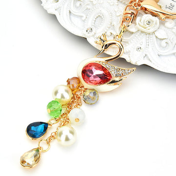Pearl Drop Swan Keychain with Unlisted Swan Constructions in Main Images
