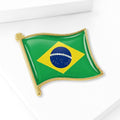 Brazil Flag Enamel Lapel Brooch With Gold Tone Border view 3