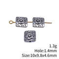 Floral Square Small Hole Spacer Beads in Two Antique Finishes view 3