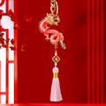 Jeweled Zodiac Dragon Keychains in Fifteen Tassel and Plain Color Options view 5