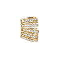 Five Row Crystal Ear Cuff In Gold And Silver Tones view 5