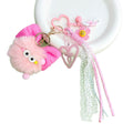 Ribbon Bow and Heart Charm Bag Clip with Lace Tassel view 5