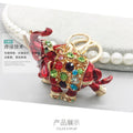 Enamel Rhinestone Elephant Keychain Metal Animal Bag Charm view 6