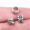 6x8x8mm 0.9g Antique Silver Zinc Alloy Round Large Hole Spacer Beads for Bracelet Necklace Making