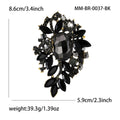 Oversized Oval Crystal Leaf Cluster Brooch in Eleven Colorways view 4