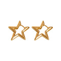 Open Star Metal Clip On Earrings in Gold and Silver Tones view 5