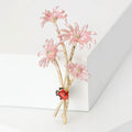 Enamel Daisy Bouquet Brooch in 2 Color Styles Metal Pin view 5